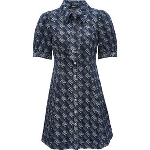 【ONLY奥莱】春季新款时尚百搭JK风泡泡袖翻领牛仔连衣裙女