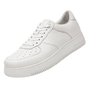 德赛男鞋空军低帮头层牛皮小白鞋新款真皮透气软底休闲鞋厚底板鞋