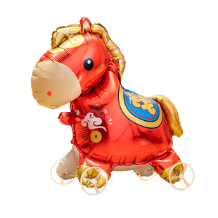 2026新年马年立体站立气球装饰布置商场教室过年春节晚会氛围道具