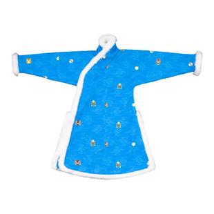 卿子赋男童汉服原创明制童装进宝纹直裰毛呢绒里毛边加厚秋冬新款