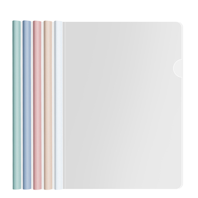 莫兰迪抽杆夹透明文件夹拉杆夹A4