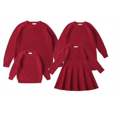 新款影楼亲子装儿童全家福六口