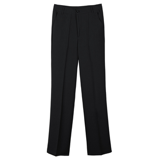 秋冬黑色职业修身直筒加绒加厚高腰正装工装工作服长裤西装裤女