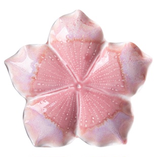 陶瓷精致茶点盘中式复古糕点盘花瓣形点心小吃碟水果盘干果小碟子