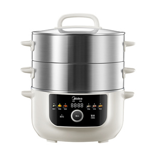 美的电蒸锅多功能一体蒸锅火锅煮锅家用不锈钢蒸汽锅蒸菜电蒸笼箱