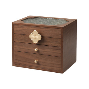 木质首饰盒收纳盒多层高档精致国风中式戒指项链新婚生日结婚礼物