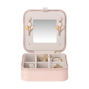 VLANDO便携式首饰盒小型女公主欧式韩国饰品收纳旅行耳环钉戒指盒