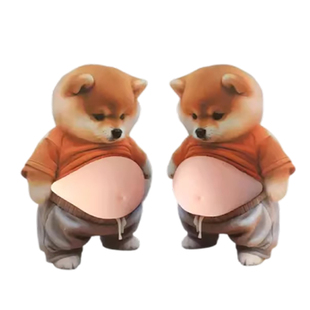 大肚防撞贴硅胶柴犬立体把手静音垫开门后墙面捏捏乐防碰撞贴神器