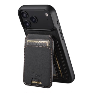 iPhone17promax苹果插卡包16Magsafe磁吸手机壳15pm14plus真皮革13钱夹式带支架12pm可拆分放多张卡适用官方