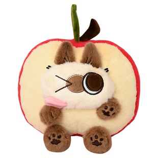 KKV新品天闻角川暹罗猫小豆泥果味系列香蕉苹果泥毛绒公仔玩偶