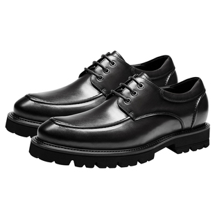 高哥增高皮鞋男春季新款头层牛皮男鞋舒适商务正装鞋轻便内增高鞋
