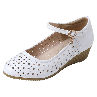 软底真皮白色护士鞋软底不累脚