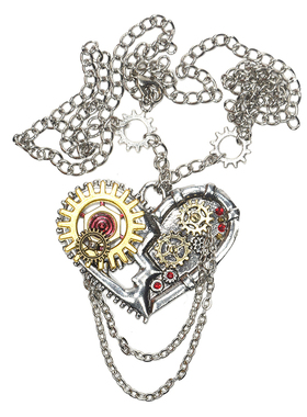 蒸汽朋克工业风心型机械美学项链