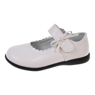 女童黑色皮鞋演出鞋表演鞋公主鞋小皮鞋儿童学生软底白色单鞋校鞋