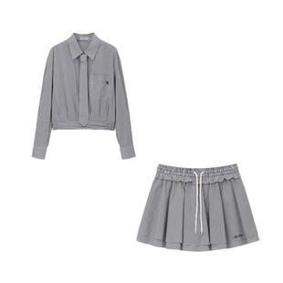 REVAN芮范设计师款俏皮格纹衬衫短裙套装RL72403399