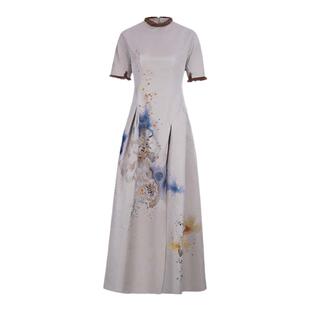 SHIATZY CHEN/夏姿·陈光尘系列饰毛边刺绣连衣裙627065