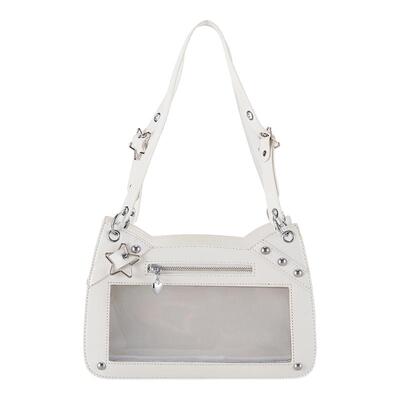 原创设计小猫痛漆皮追星娃包痛包