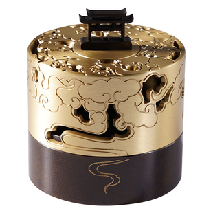 云起盘香炉铜香炉沉香檀香家用沉香纯熏香炉茶道室内黄铜创意摆件