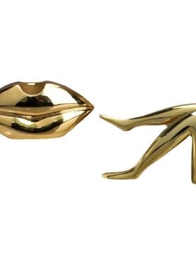 抽象五官雕塑电镀摆件