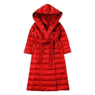 高端品牌羽绒服女2025新款冬大牌时尚双面羊绒修身加厚连帽中长款