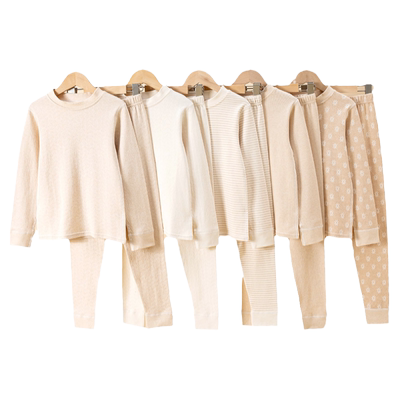 儿童100%纯棉A类抗菌秋衣秋裤