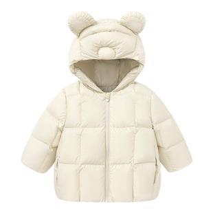 迷你巴拉巴拉男女童三防鹅绒服2025冬装儿童宝宝极寒保暖加厚外套
