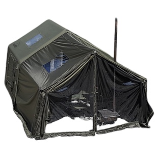 coody酷迪8㎡军旅风充气帐篷秋冬户外露营过夜保暖抗风黑胶帐篷