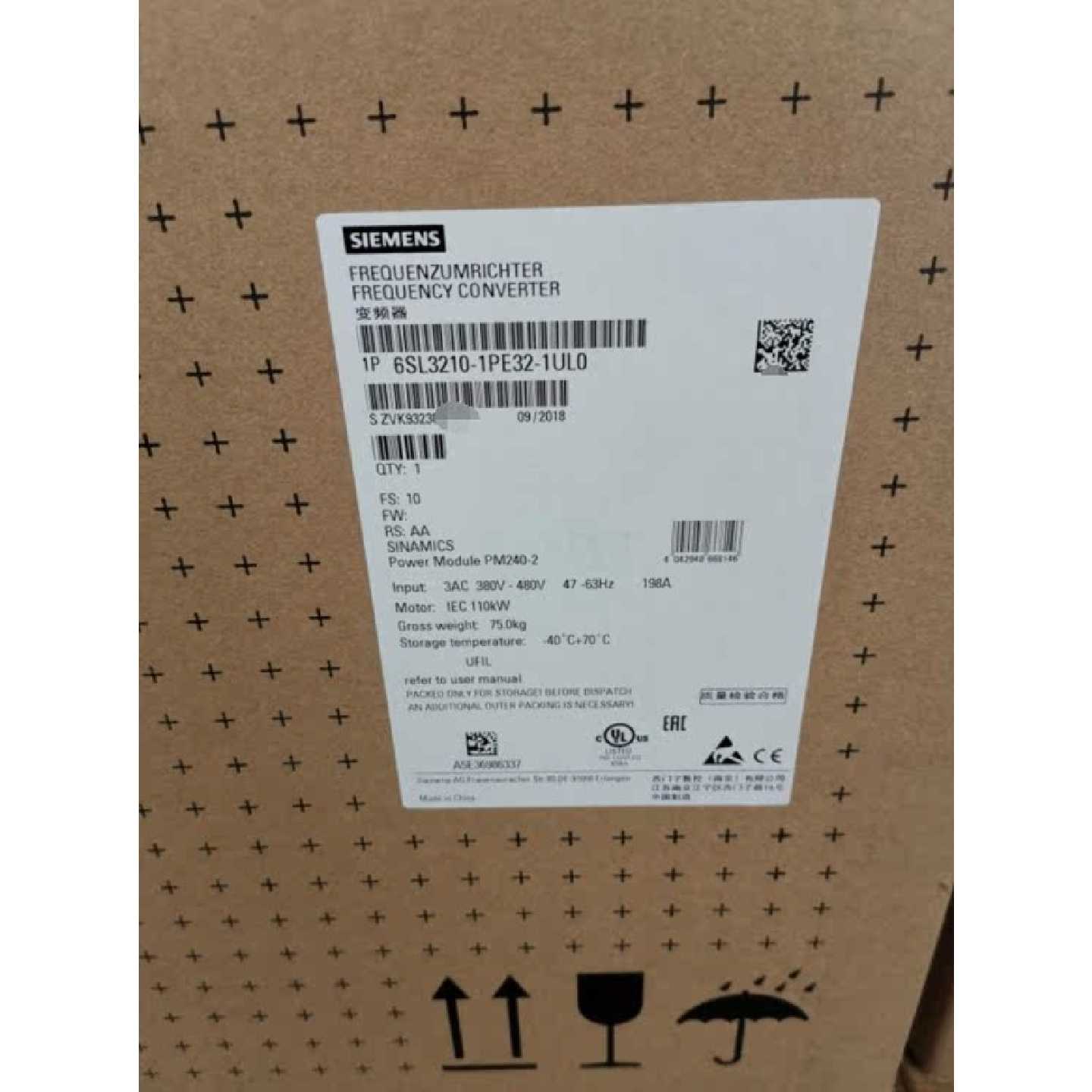 议价6SL3210-1PE32-1UL0 西门子G120变频器 PM240-2功率模块轻载1
