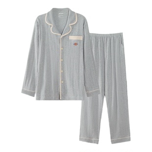 Dickies秋冬季男士睡衣纯棉布料100全棉家居服男款高级感长袖长裤