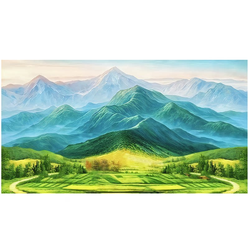巨人山靠山画客厅沙发背景墙油画现代装饰画