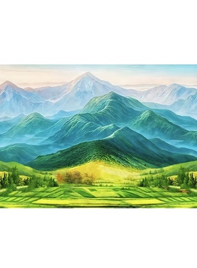 巨人山靠山画客厅沙发背景墙油画布挂画自粘墙贴办公室招财画定制