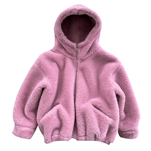 冷大娘 秋冬女童毛毛加厚保暖外套皮毛一体百搭保暖上衣亲子款