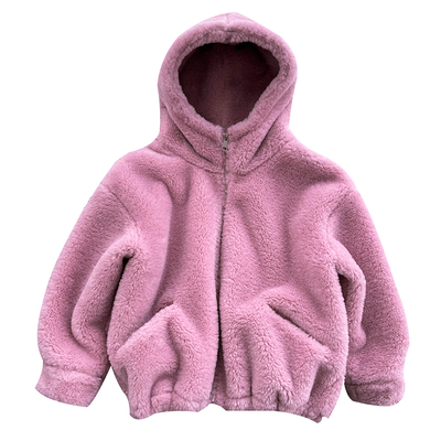 冷大娘  秋冬女童毛毛加厚保暖外套皮毛一体百搭保暖上衣亲子款