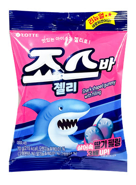 3件包邮 韩国LOTTE乐天JELLYCIOUS鲨鱼造型葡萄味软糖可爱糖果零
