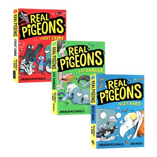 Real Pigeons 真正的鸽子3册英文原版 鸽子侦探 初级章节桥梁漫画书 幽默搞笑侦探推理 6-9岁中小学生英语课外阅读读物