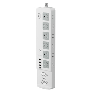 家用智能可无线充电插座插排带USB充电多插位办公插板拖线板长线