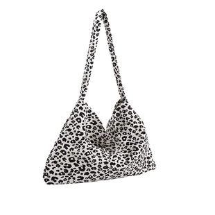 豹纹控～赵露思同款韩国帆布袋宋慧乔白百合章若楠单肩斜挎包轻便