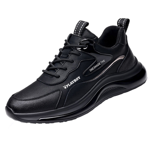 花花公子男鞋真皮2025秋冬新款内休闲皮鞋男潮软底轻便运动鞋