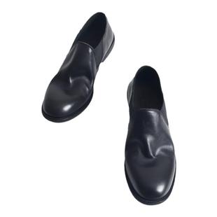 极简复古小皮鞋手制马皮洗水做旧复古圆头套脚单鞋女士乐福鞋980