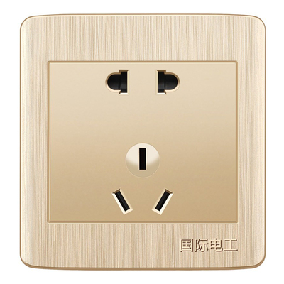 国际电工86型土豪金开关插座