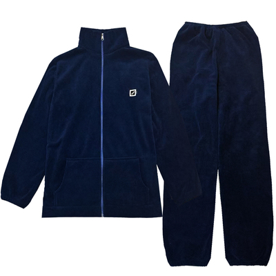 加厚加绒睡衣男士秋冬拉链颗粒绒