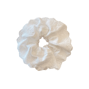 超大大肠发圈女高级感2026新款洋气时尚头绳白色蕾丝发绳头饰头花