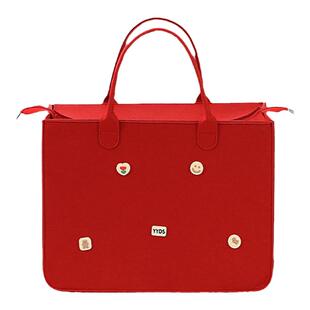 时尚简约通勤百搭女包手提包托特包毛毡包手提袋拉链承重包大容量