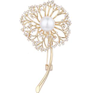 法国Eternelle时尚镀18K金胸针 蒲公英造型胸花服装配饰品气质款