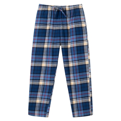 男士格子家居裤薄款纯棉可外长裤