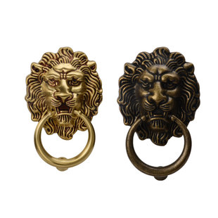 铜道中人黄铜复古中式敲门器仿古铜门圆环大门鼻老式金色木门拉手