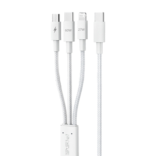 品胜typec三合一数据线PD60W快充一拖三C口适用苹果17pro华为小米27W充电线iPhone16/15安卓tpc一分三3A车载