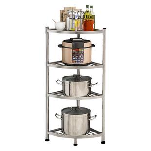 厨房放锅架灶台不锈钢墙边置物架落地多功能桌面三角锅具储物收纳