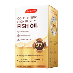 BYHEALTH海外旗舰金装98.9%高纯度深海鱼油omega3成人记忆力rTG
