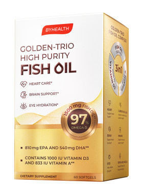 BYHEALTH海外旗舰金装98.9%高纯度深海鱼油omega3成人记忆力rTG